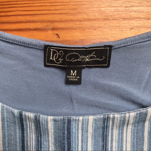 DG2 Diane Gilman Blue Soft Denim Striped Tank Top, EUC, M - Picture 4 of 13